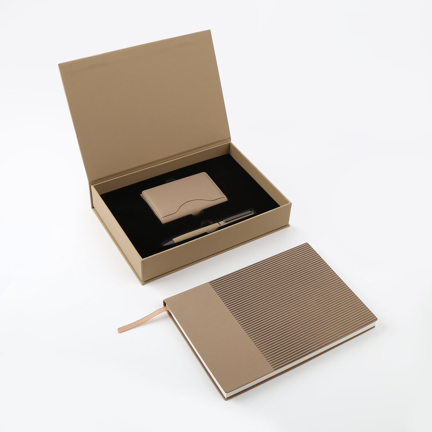 Professional Essentials Gift Set – 4-Piece Notebook Gift Set with PU Binder, Metal Pen & Card Holder