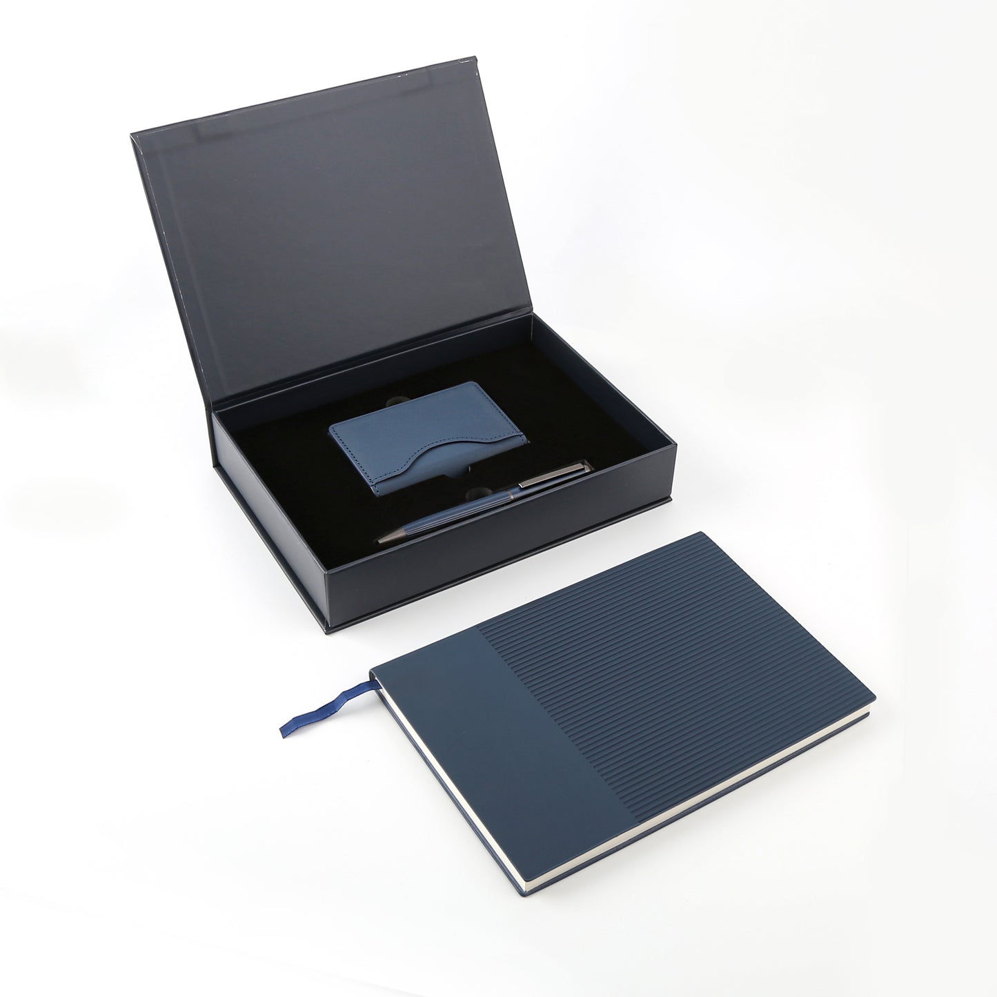 Professional Essentials Gift Set – 4-Piece Notebook Gift Set with PU Binder, Metal Pen & Card Holder