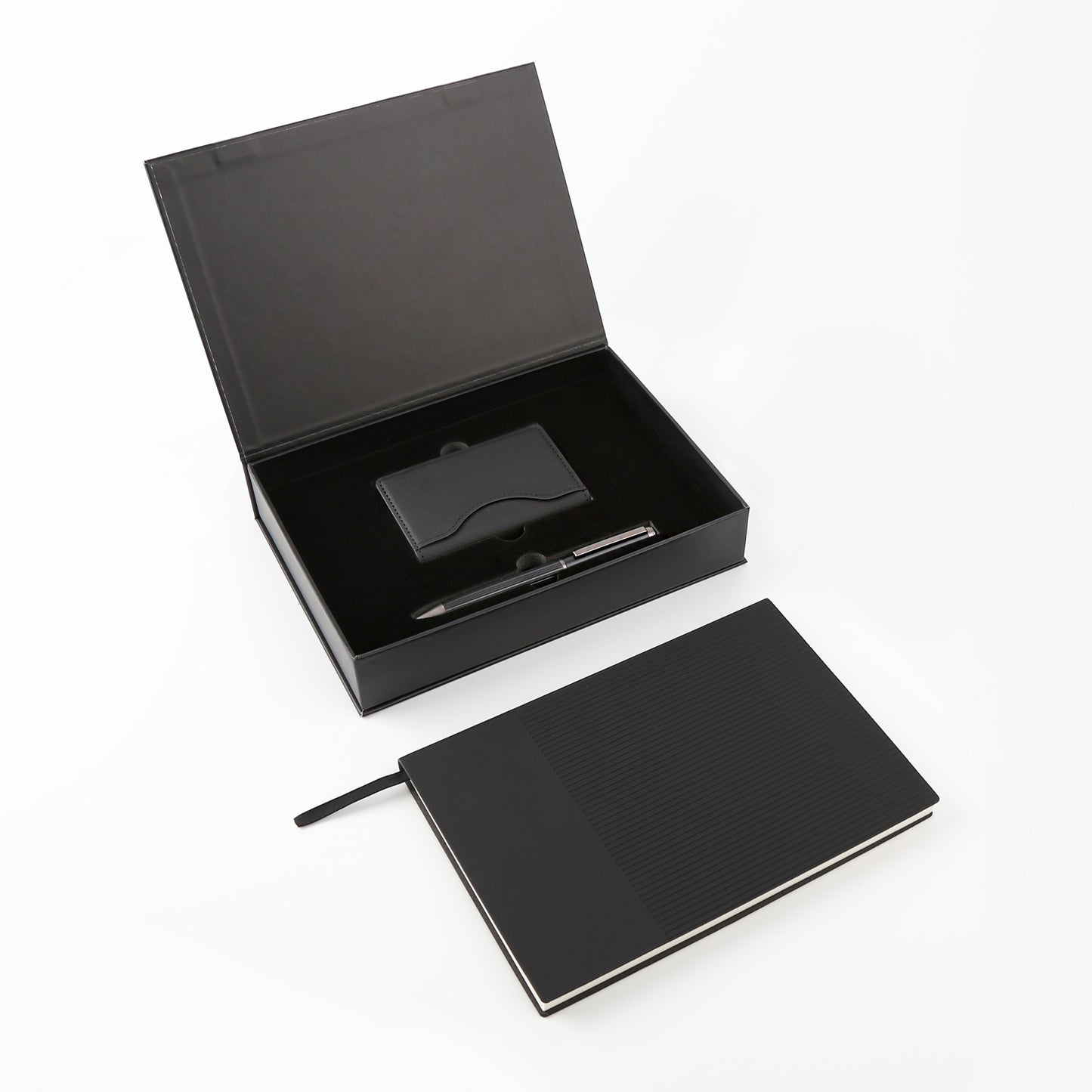 Professional Essentials Gift Set – 4-Piece Notebook Gift Set with PU Binder, Metal Pen & Card Holder