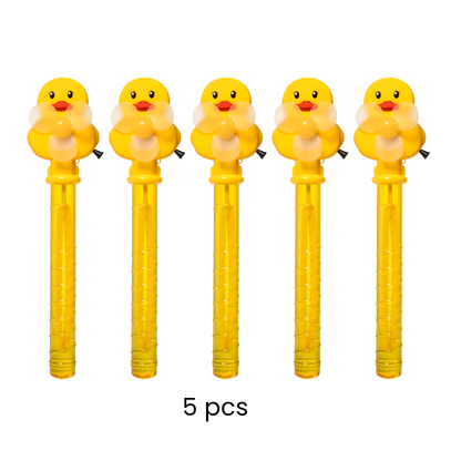 Duck Hand Fan & Bubble Stick 2 in 1 (5 pcs Mixed Colors)