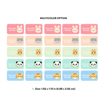 Cute Animals Custom Stickers – Choose Your Color & Animal Character | 25pcs