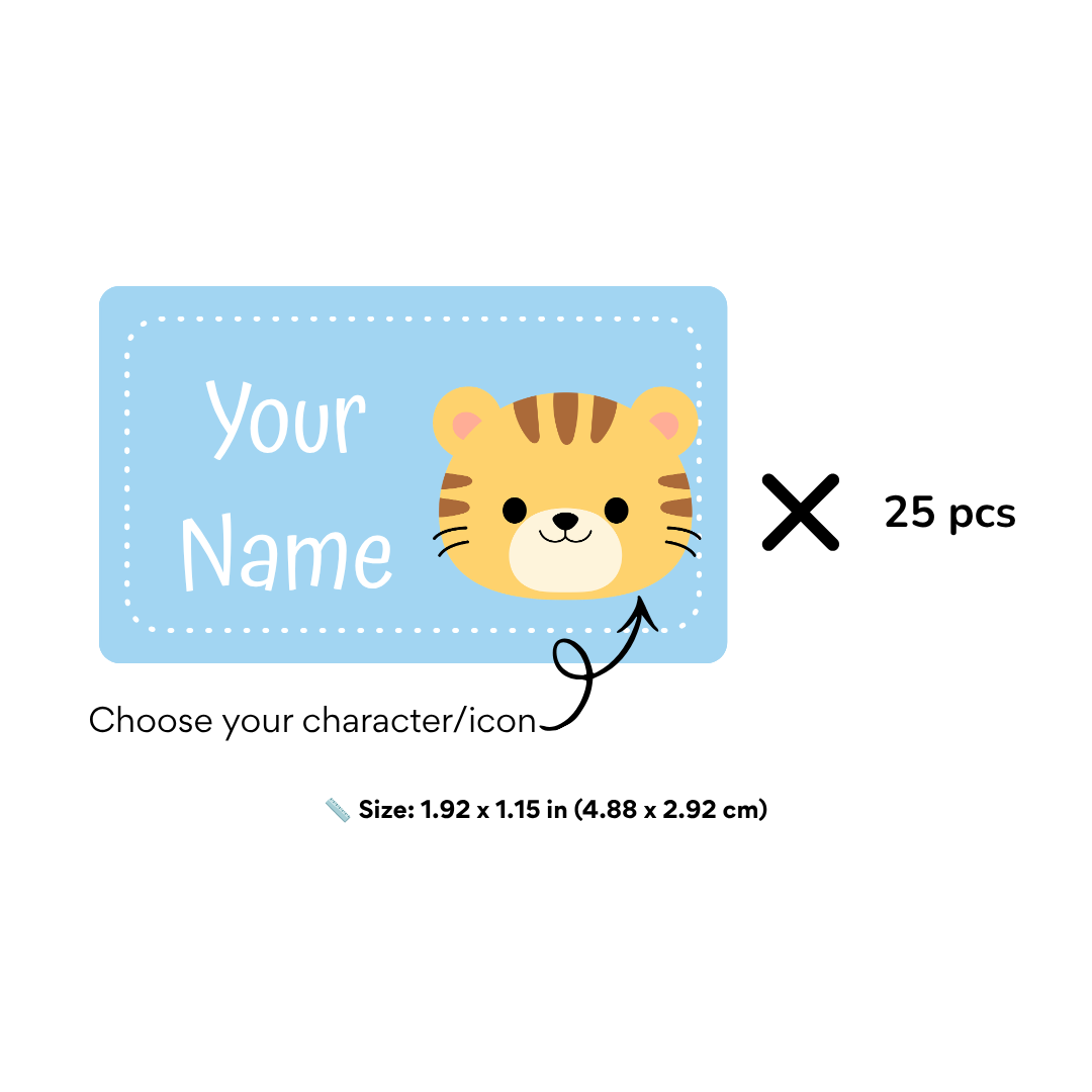 Cute Animals Custom Stickers – Choose Your Color & Animal Character | 25pcs
