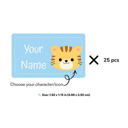Cute Animals Custom Stickers – Choose Your Color & Animal Character | 25pcs