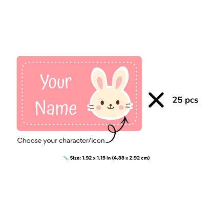 Cute Animals Custom Stickers – Choose Your Color & Animal Character | 25pcs