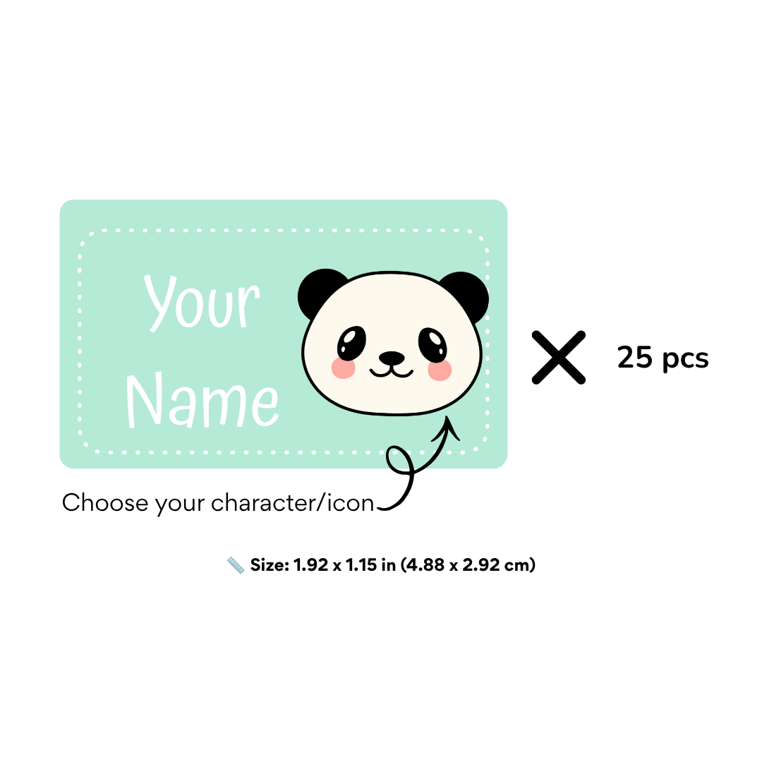 Cute Animals Custom Stickers – Choose Your Color & Animal Character | 25pcs