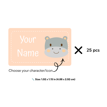Cute Animals Custom Stickers – Choose Your Color & Animal Character | 25pcs