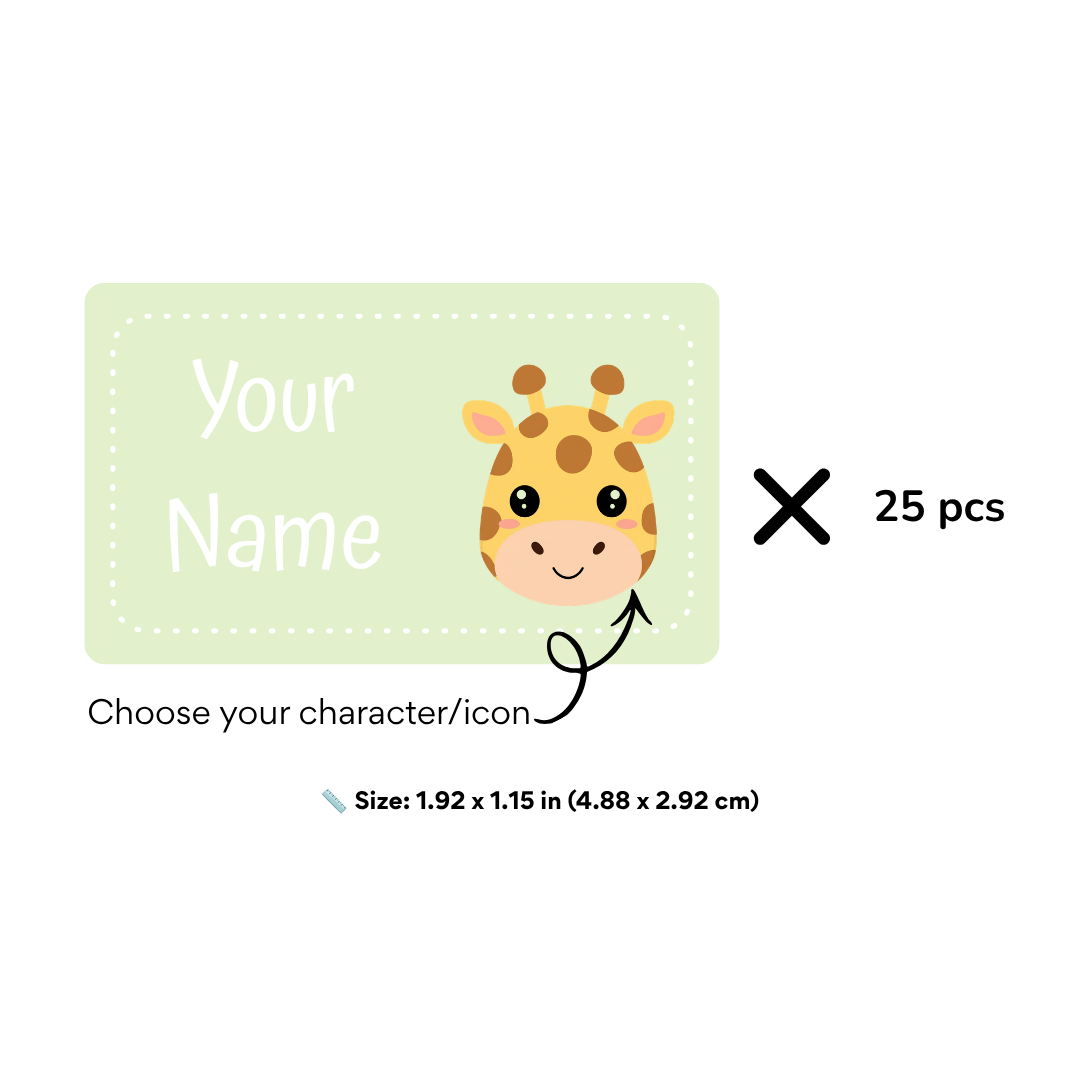 Cute Animals Custom Stickers – Choose Your Color & Animal Character | 25pcs