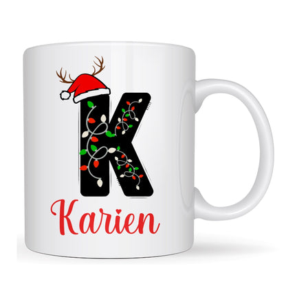 Personalized Christmas Monogram Mug