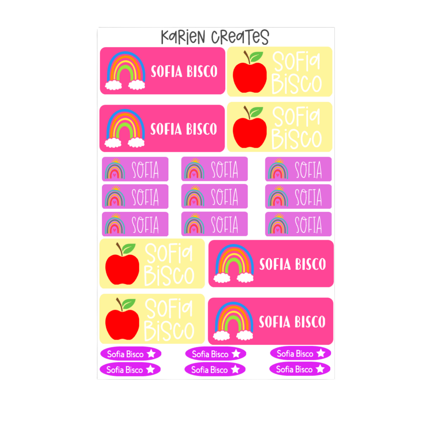 School Sticker Labels