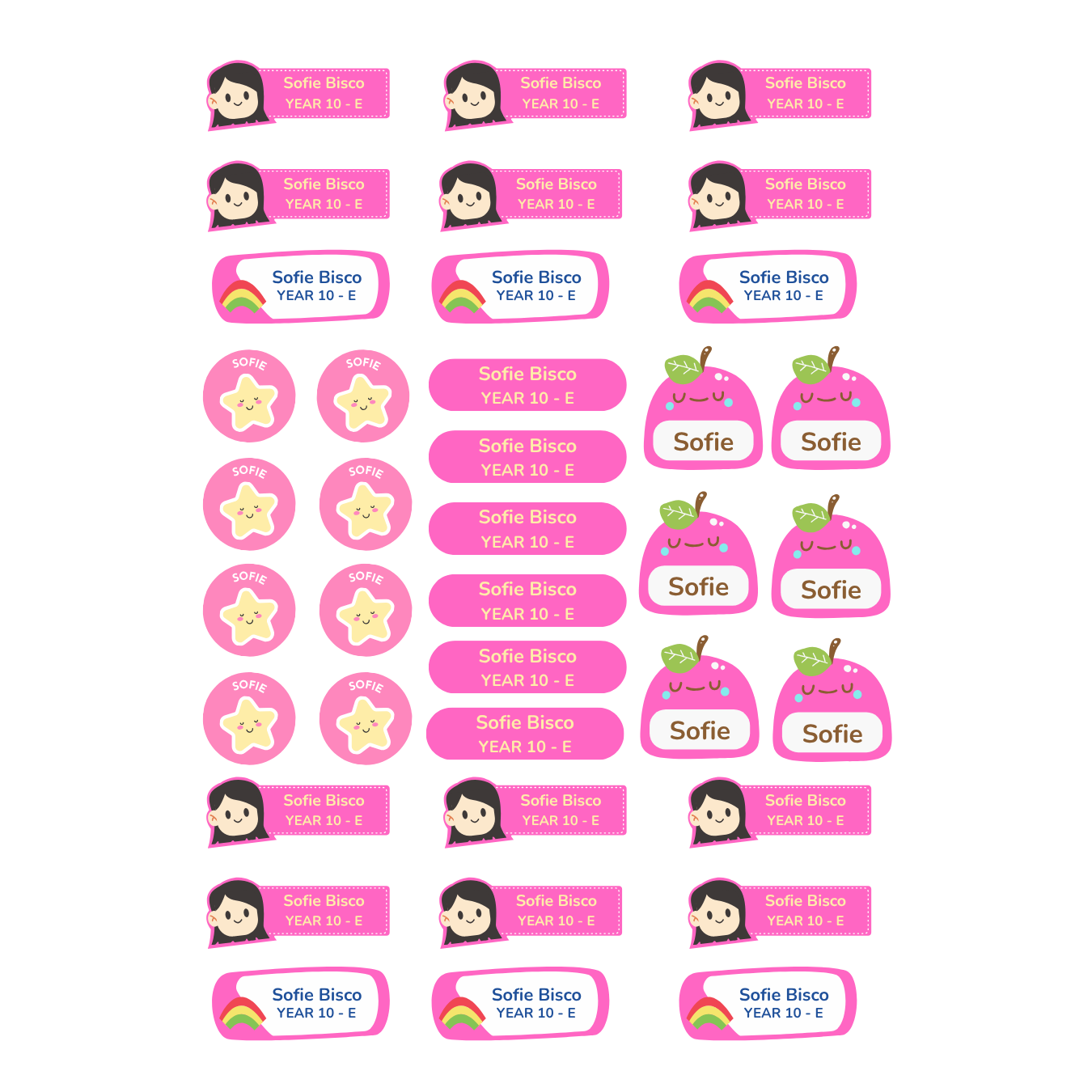 School Sticker Labels