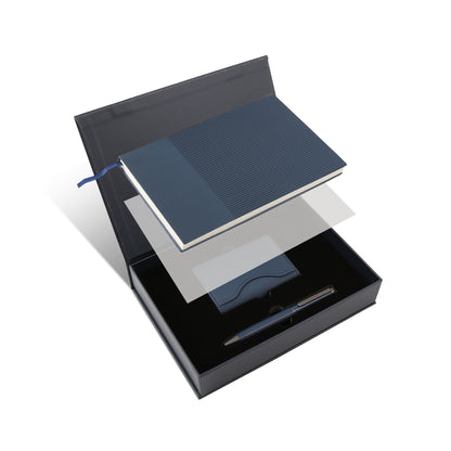 Professional Essentials Gift Set –  4-Piece Notebook Gift Set with PU Binder, Metal Pen & Card Holder