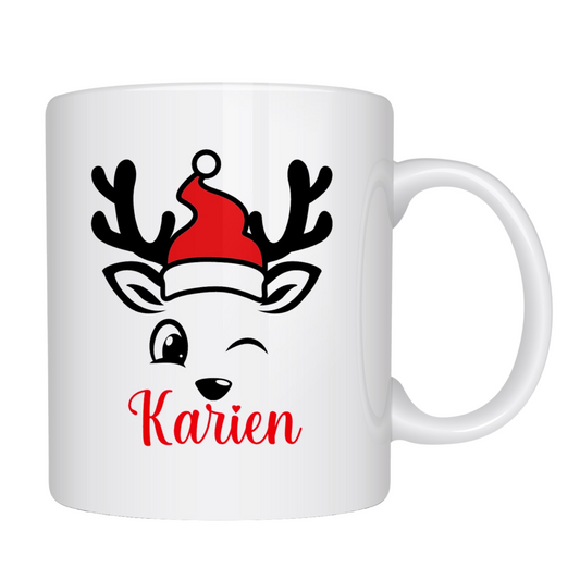 Personalized Christmas Reindeer Mug