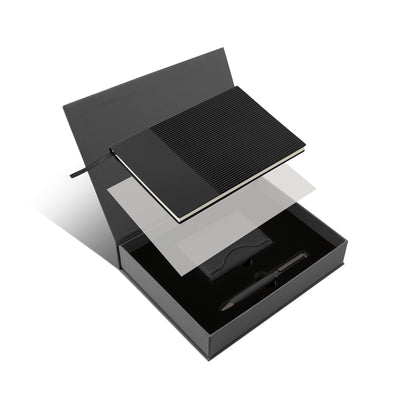 Professional Essentials Gift Set –  4-Piece Notebook Gift Set with PU Binder, Metal Pen & Card Holder