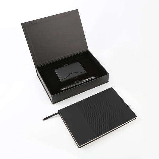 Professional Essentials Gift Set –  4-Piece Notebook Gift Set with PU Binder, Metal Pen & Card Holder