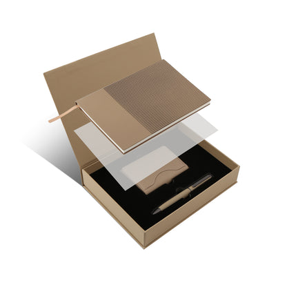 Professional Essentials Gift Set –  4-Piece Notebook Gift Set with PU Binder, Metal Pen & Card Holder