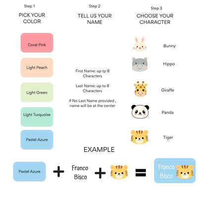 Custom Sticker Label Set – Choose Your Color & Character | 25pcs
