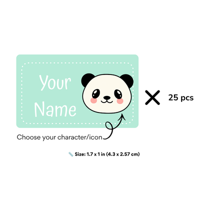Cute Animals Custom Stickers – Choose Your Color & Animal Character | 25pcs