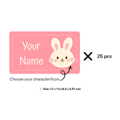 Cute Animals Custom Stickers – Choose Your Color & Animal Character | 25pcs