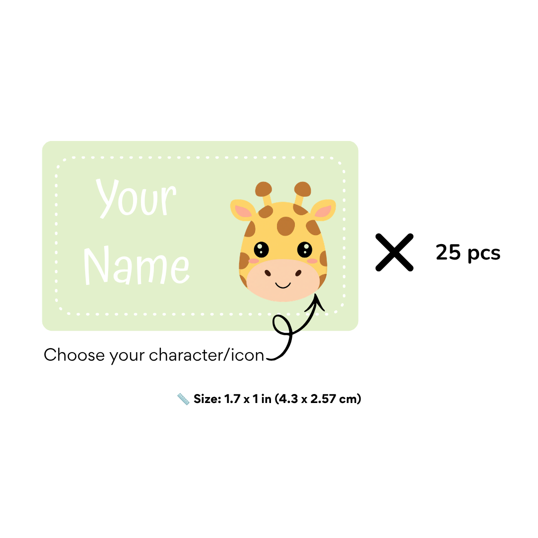 Cute Animals Custom Stickers – Choose Your Color & Animal Character | 25pcs