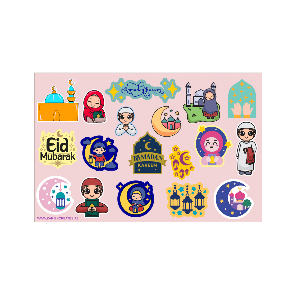 Ramadan Kids' Sticker Sheet – Karien Creates Personalized Gift Shop