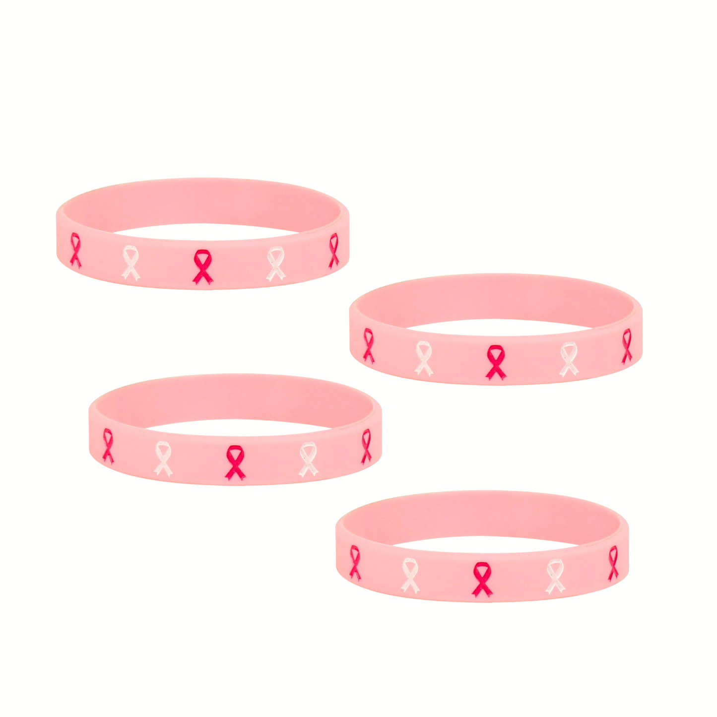 Breast Cancer Awareness Wristbands Set of 4