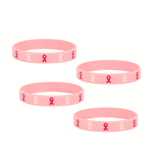 Breast Cancer Awareness Wristbands Set of 4