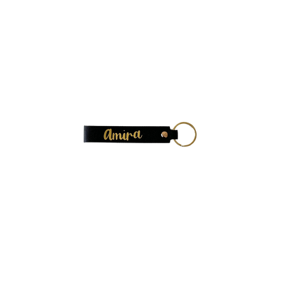 Personalized Faux Leather Keychain – Custom Name (Up to 10 Characters)