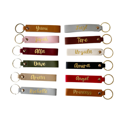 Personalized Faux Leather Keychain – Custom Name (Up to 10 Characters)