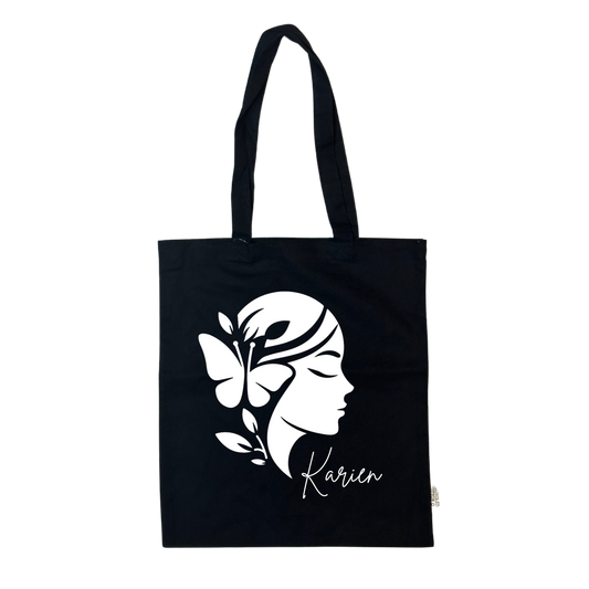 Women's Day Black Canvas Bag – Elegant & Empowering